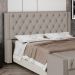 Cabeceira Atena Para Cama Box Queen Size 160cm Capitonê com Frame Suede Bege - Desk Design