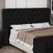 Cabeceira Atena Para Cama Box Queen Size 160cm Capitonê com Frame Suede Preto - Desk Design