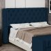 Cabeceira Atena Para Cama Box Queen Size 160cm Capitonê com Frame Veludo Azul Marinho - Desk Design