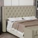 Cabeceira Atena Para Cama Box Queen Size 160cm Capitonê com Frame Veludo Bege - Desk Design