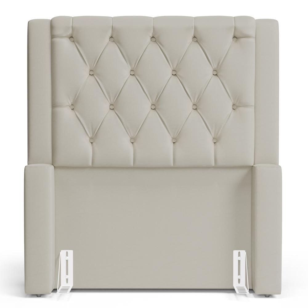 Cabeceira Atena Para Cama Box Solteiro 90cm Capitonê com Frame Sintético Bege - Desk Design