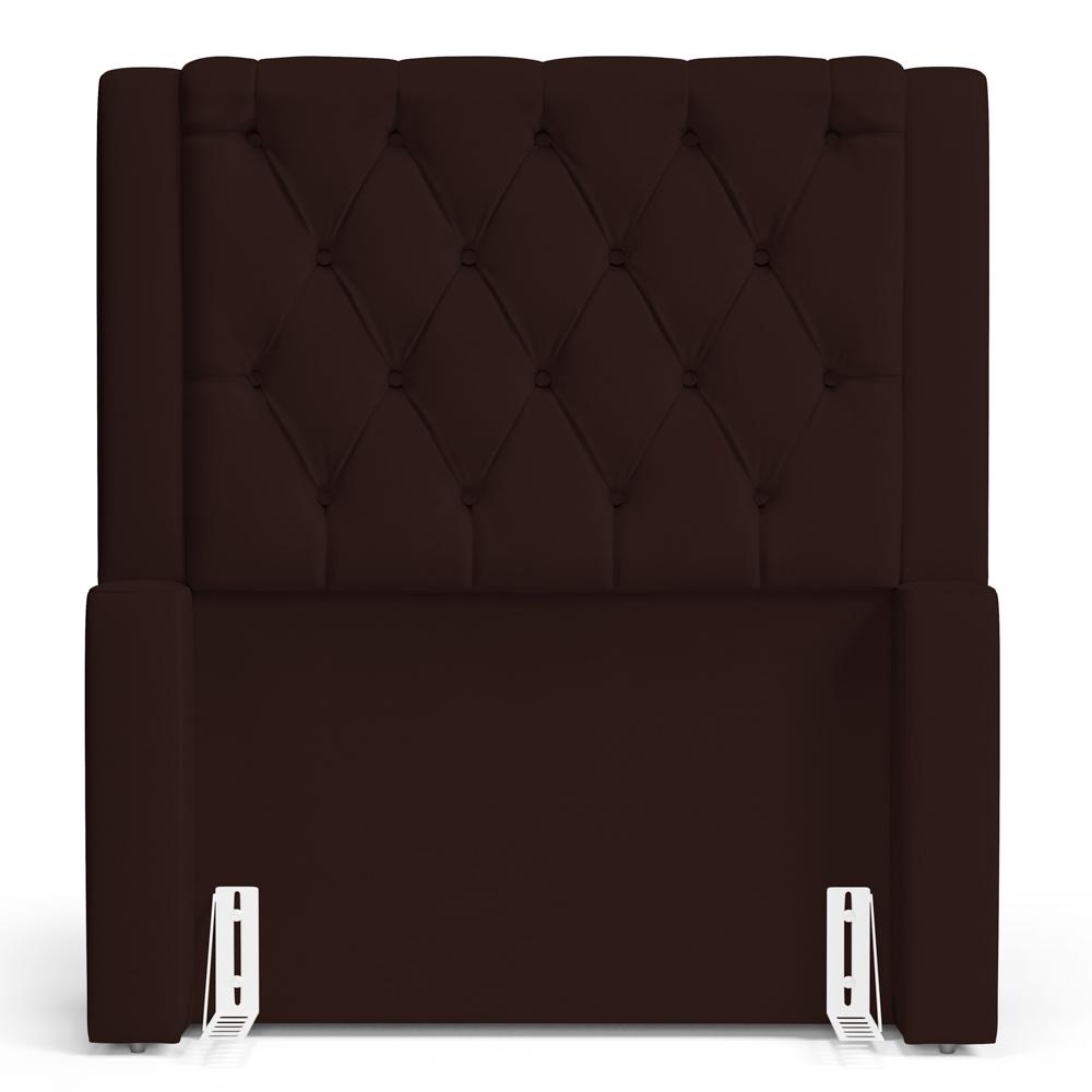 Cabeceira Atena Para Cama Box Solteiro 90cm Capitonê com Frame Sintético Marrom - Desk Design