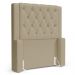 Cabeceira Atena Para Cama Box Solteiro 90cm Capitonê com Frame Suede Bege - Desk Design