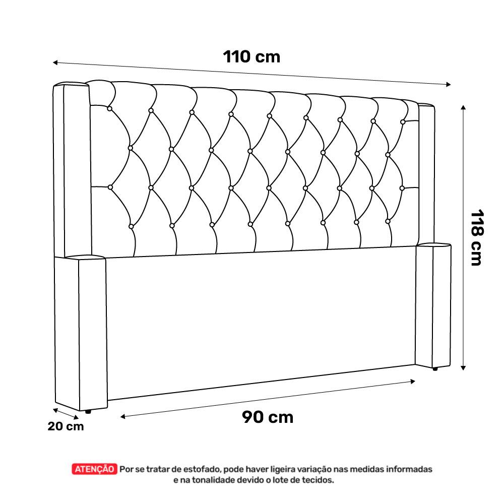 Cabeceira Atena Para Cama Box Solteiro 90cm Capitonê com Frame Suede Rosa - Desk Design