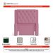 Cabeceira Atena Para Cama Box Solteiro 90cm Capitonê com Frame Suede Rosa - Desk Design