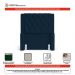Cabeceira Atena Para Cama Box Solteiro 90cm Capitonê com Frame Veludo Azul Marinho - Desk Design