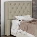 Cabeceira Atena Para Cama Box Solteiro 90cm Capitonê com Frame Veludo Bege - Desk Design