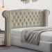 Cabeceira Cama Box Casal Adelle 140cm Com Frame Linho Bege - Desk Design