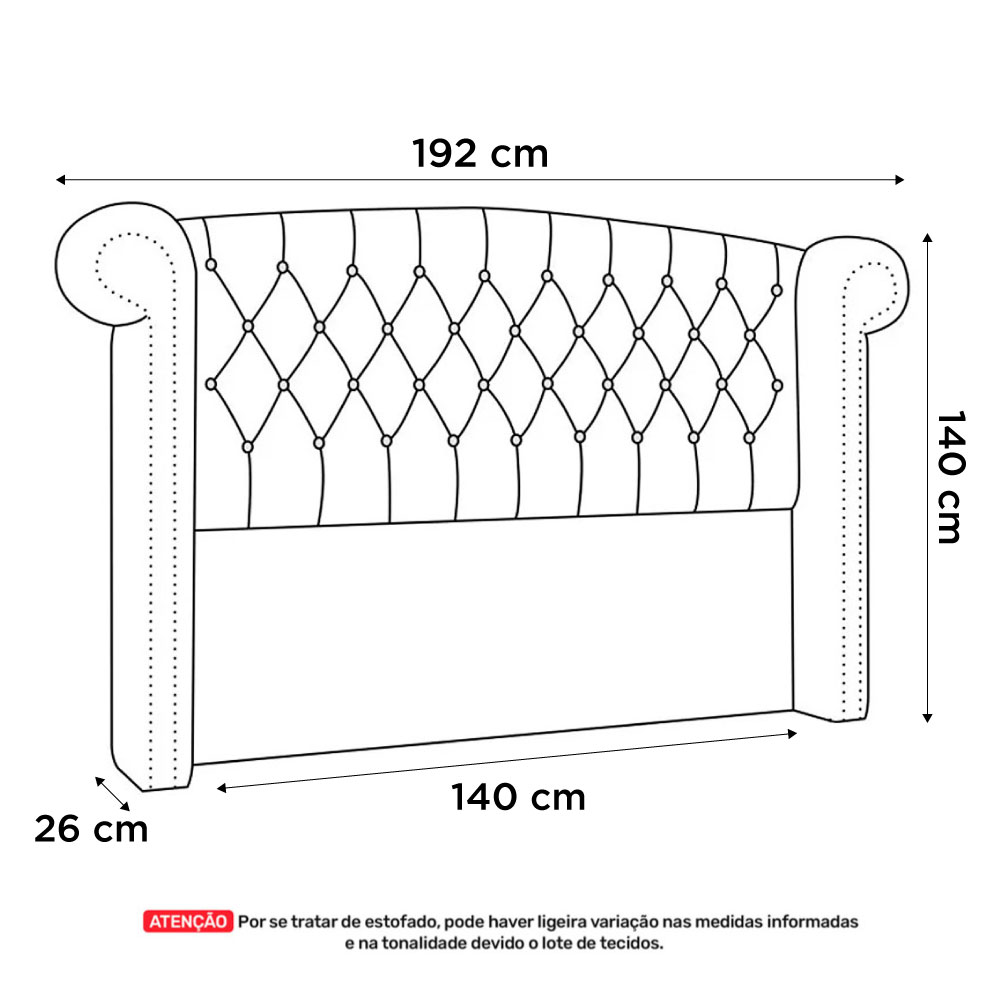 Cabeceira Cama Box Casal Adelle 140cm Com Frame Linho Bege - Desk Design