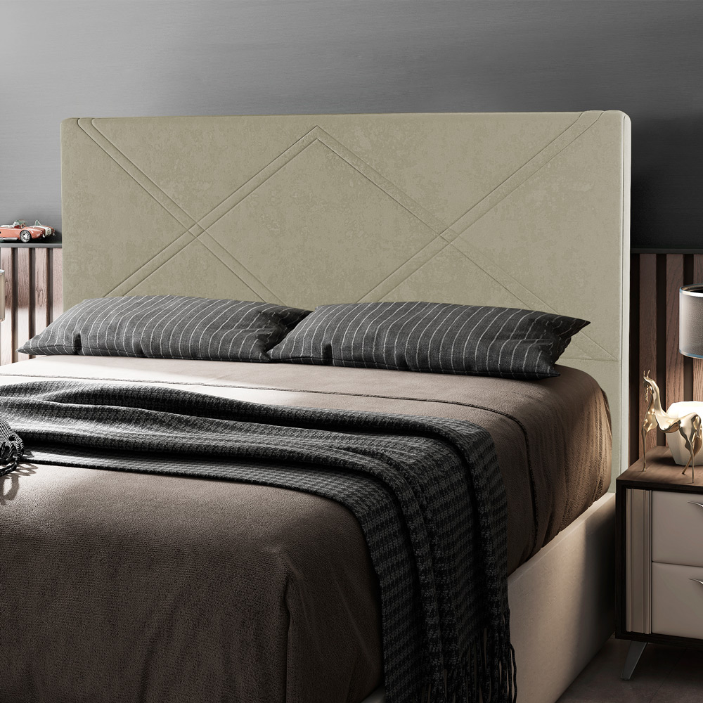 Cabeceira Cama Box Casal Cairo 140cm Linho Bege - Desk Design