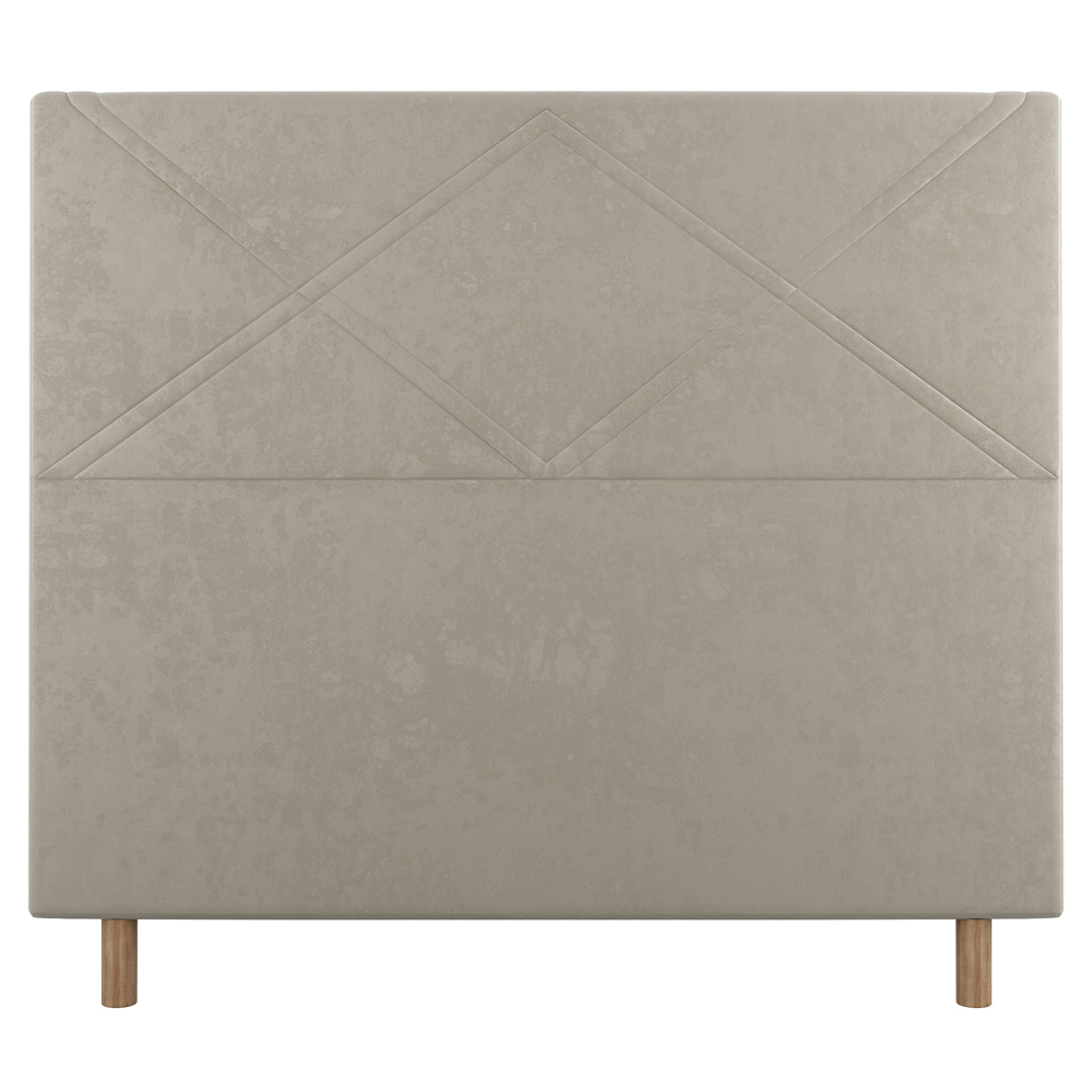 Cabeceira Cama Box Casal Cairo 140cm Veludo Bege - Desk Design