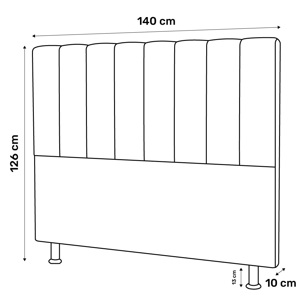 Cabeceira Cama Box Casal Cora 140cm Sintético Branco - Desk Design