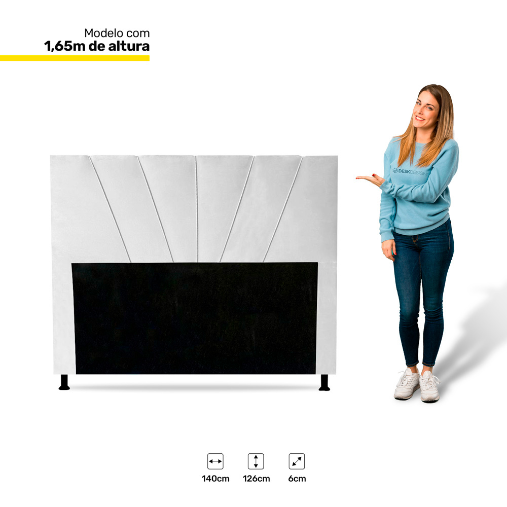 Cabeceira Cama Box Casal Dallas 140cm Corano Branco - Desk Design