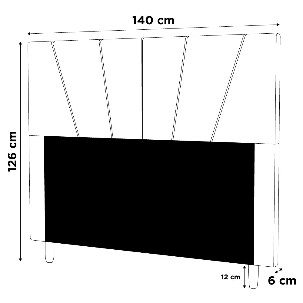 Cabeceira Cama Box Casal Dallas 140cm Linho Cinza - Desk Design