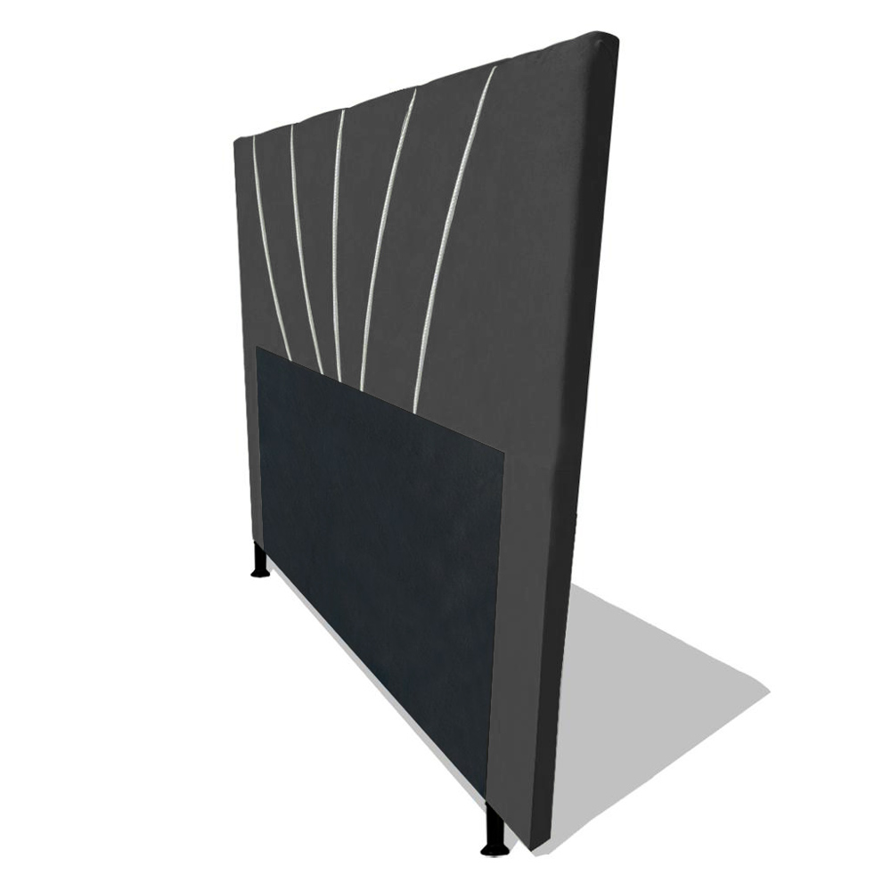 Cabeceira Cama Box Casal Dallas 140cm Suede Cinza - Desk Design