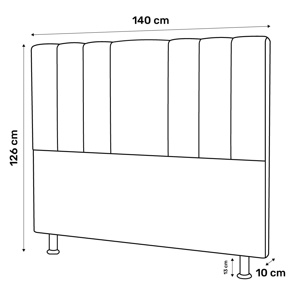 Cabeceira Cama Box Casal Grace 140cm Sintético Branco - Desk Design
