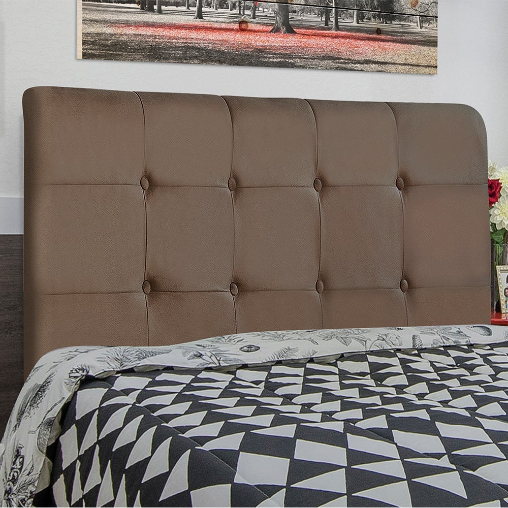 Cabeceira Cama Box Casal King Luna 193cm Suede Marrom - Desk Design