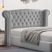 Cabeceira Cama Box Casal King Size Adelle 195cm Com Frame Linho Cinza - Desk Design