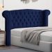 Cabeceira Cama Box Casal King Size Adelle 195cm Com Frame Veludo Azul Escuro - Desk Design