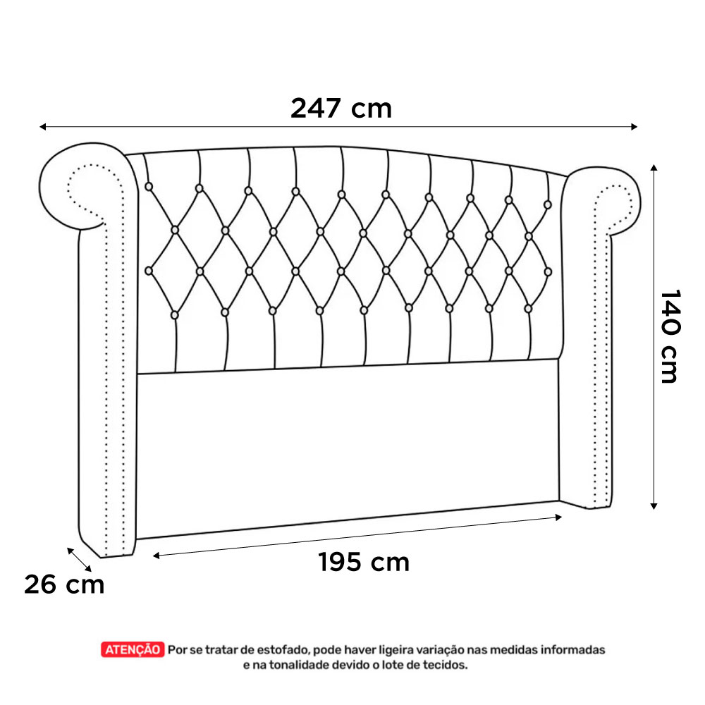 Cabeceira Cama Box Casal King Size Adelle 195cm Com Frame Veludo Azul Escuro - Desk Design