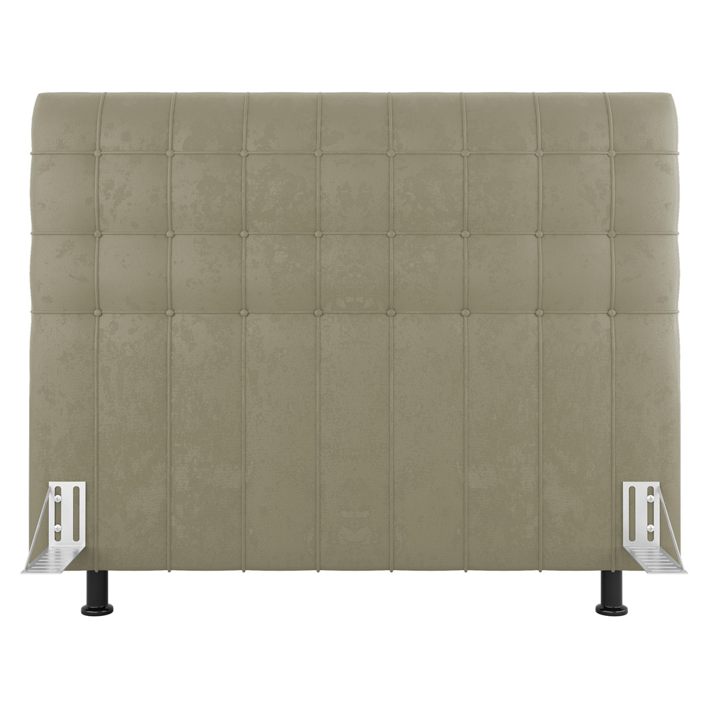 Cabeceira Cama Box Casal King Size Dahlia 195cm Com Frame Sintético Bege - Desk Design