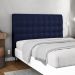 Cabeceira Cama Box Casal King Size Dahlia 195cm Com Frame Veludo Azul Marinho - Desk Design