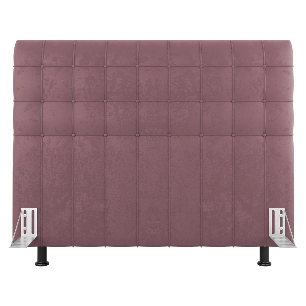Cabeceira Cama Box Casal King Size Dahlia 195cm Com Frame Veludo Rosê - Desk Design