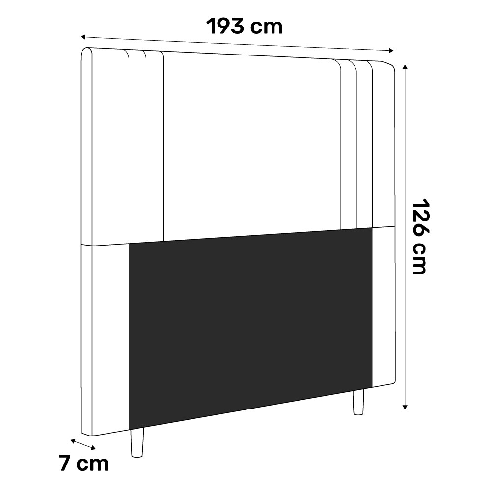 Cabeceira Cama Box Casal King Size Ferrara 193cm Corano Bege - Desk Design