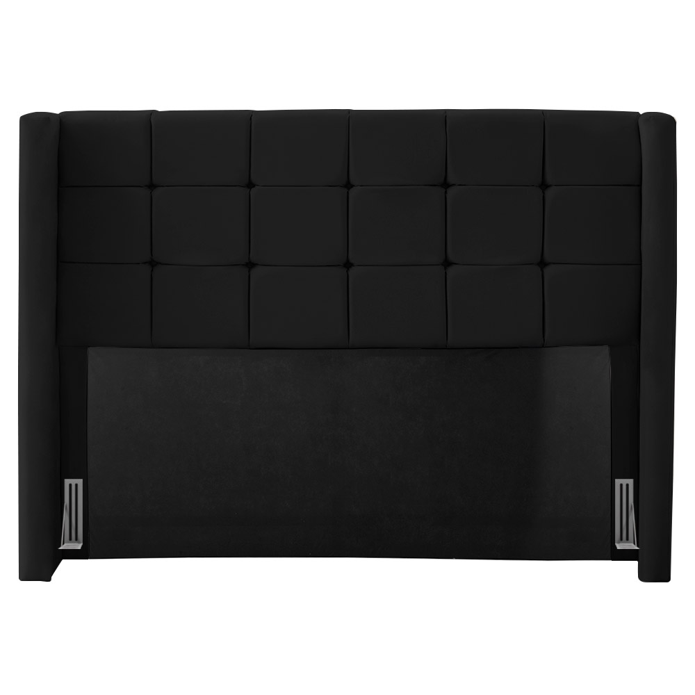 Cabeceira Cama Box Casal King Size Gioconda 195cm Com Frame Veludo Preto - Desk Design