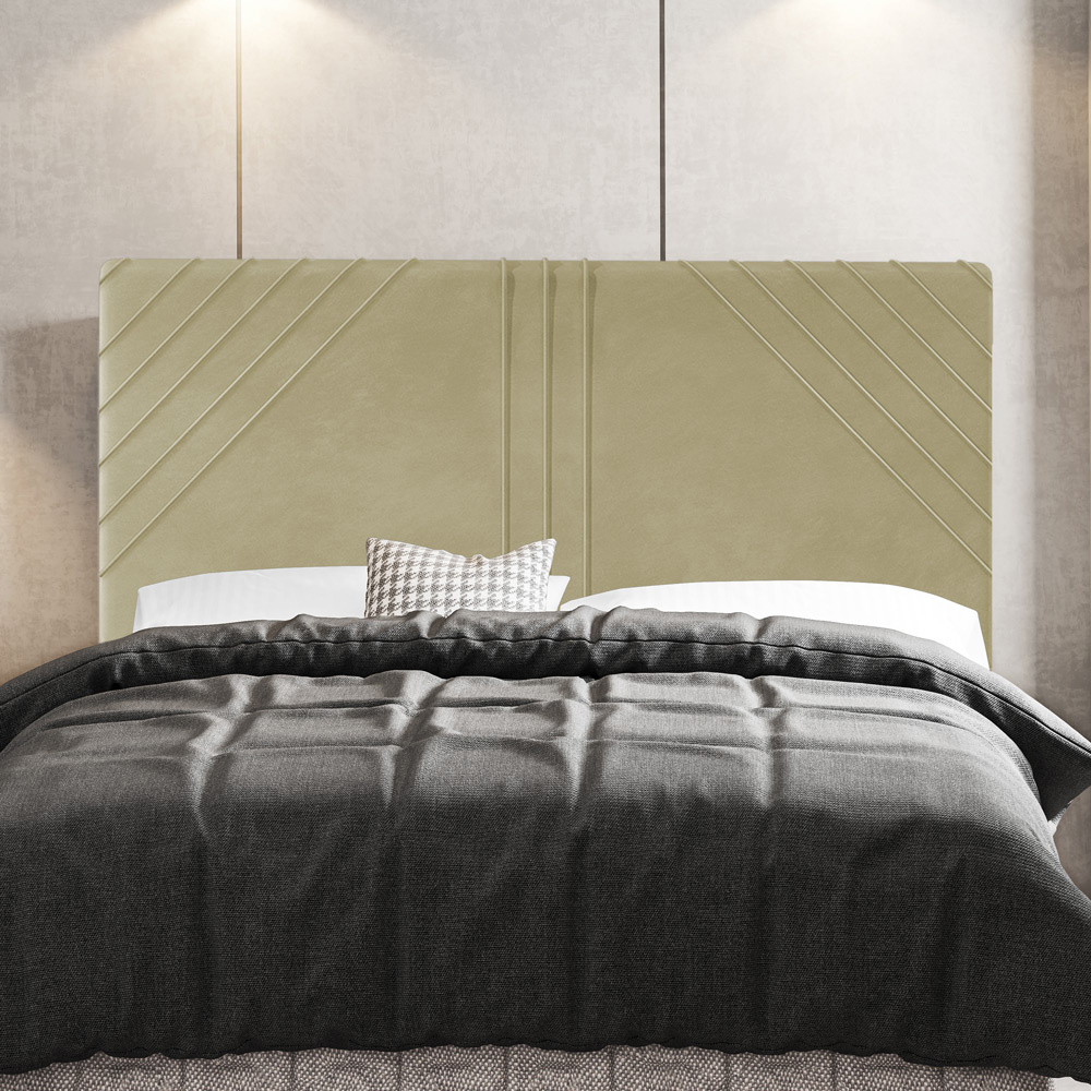 Cabeceira Cama Box Casal King Size Lisboa 195cm Corano Bege - Desk Design