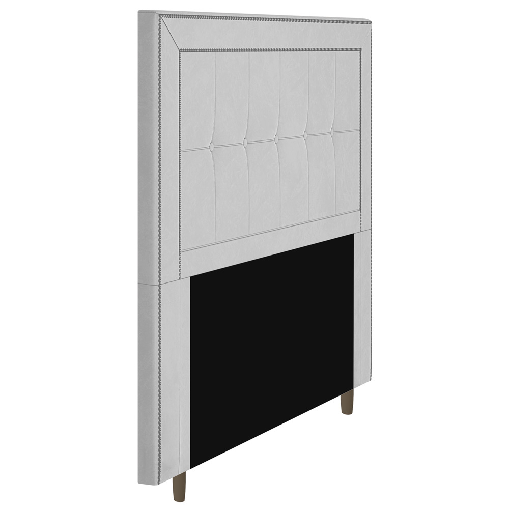 Cabeceira Cama Box Casal King Size Luxor 195cm com Tachas e Frame Corano Branco - Desk Design