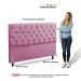Cabeceira Cama Box Casal King Size Lylla 195cm Capitonê com Frame Suede Rosa - Desk Design
