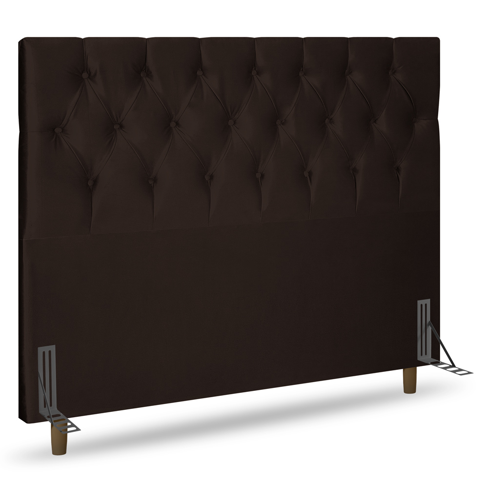 Cabeceira Cama Box Casal King Size Madrid 195cm Corano Marrom - Desk Design