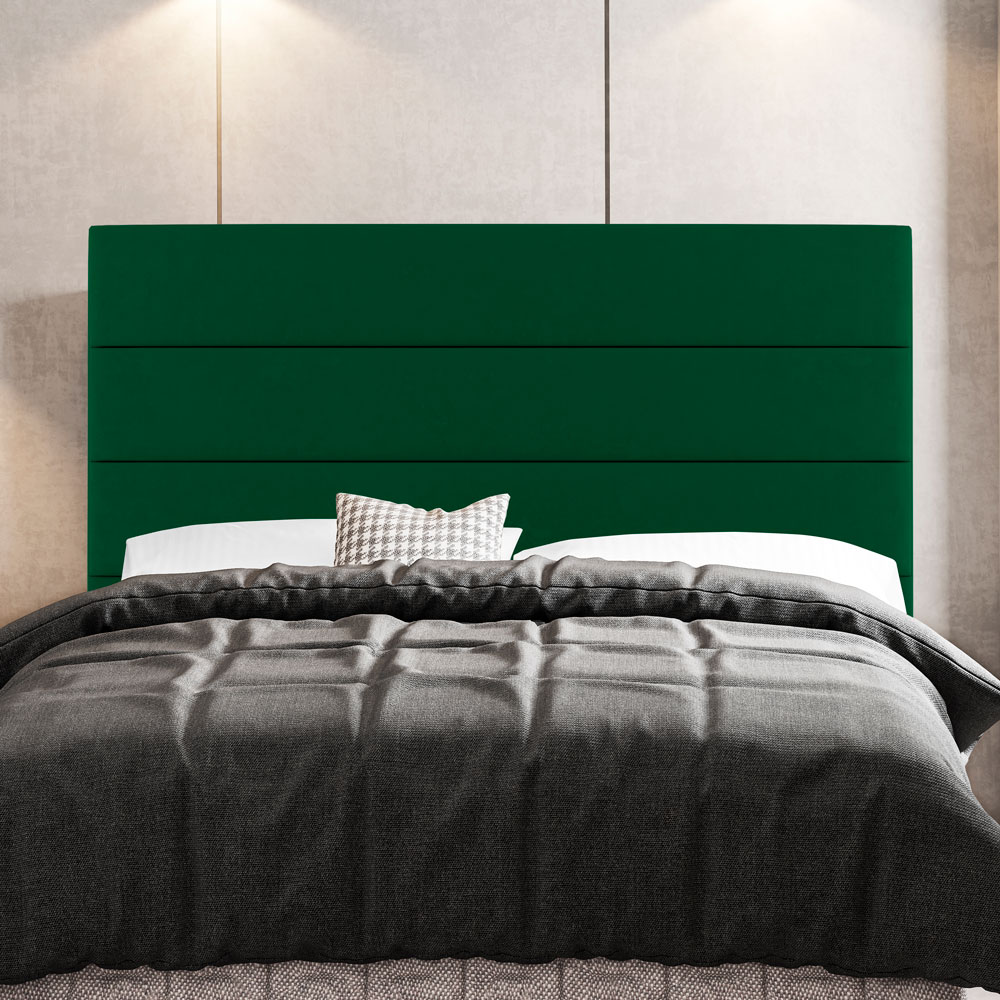 Cabeceira Cama Box Casal King Size Malik 195cm Suede Verde - Desk Design