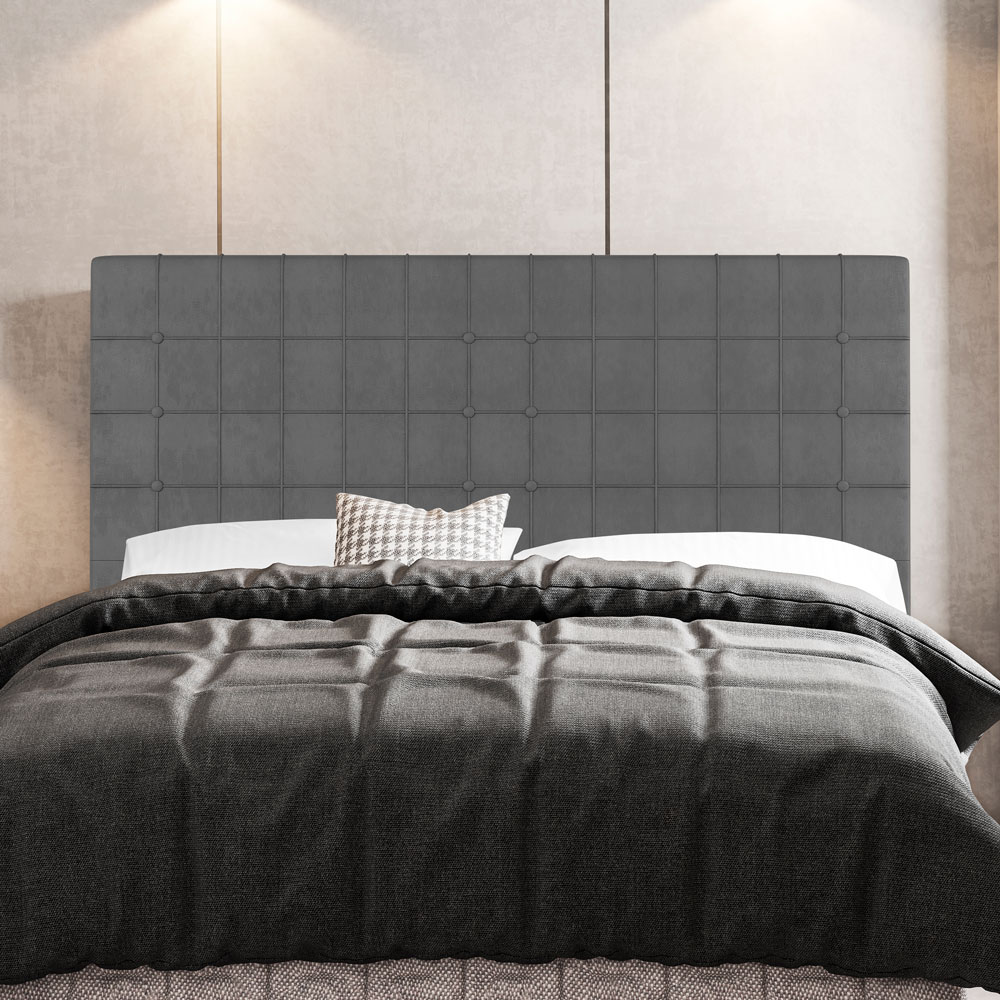 Cabeceira Cama Box Casal King Size Parisis 195cm Linho Cinza - Desk Design