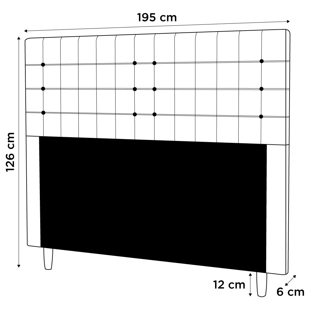 Cabeceira Cama Box Casal King Size Parisis 195cm Linho Cinza - Desk Design