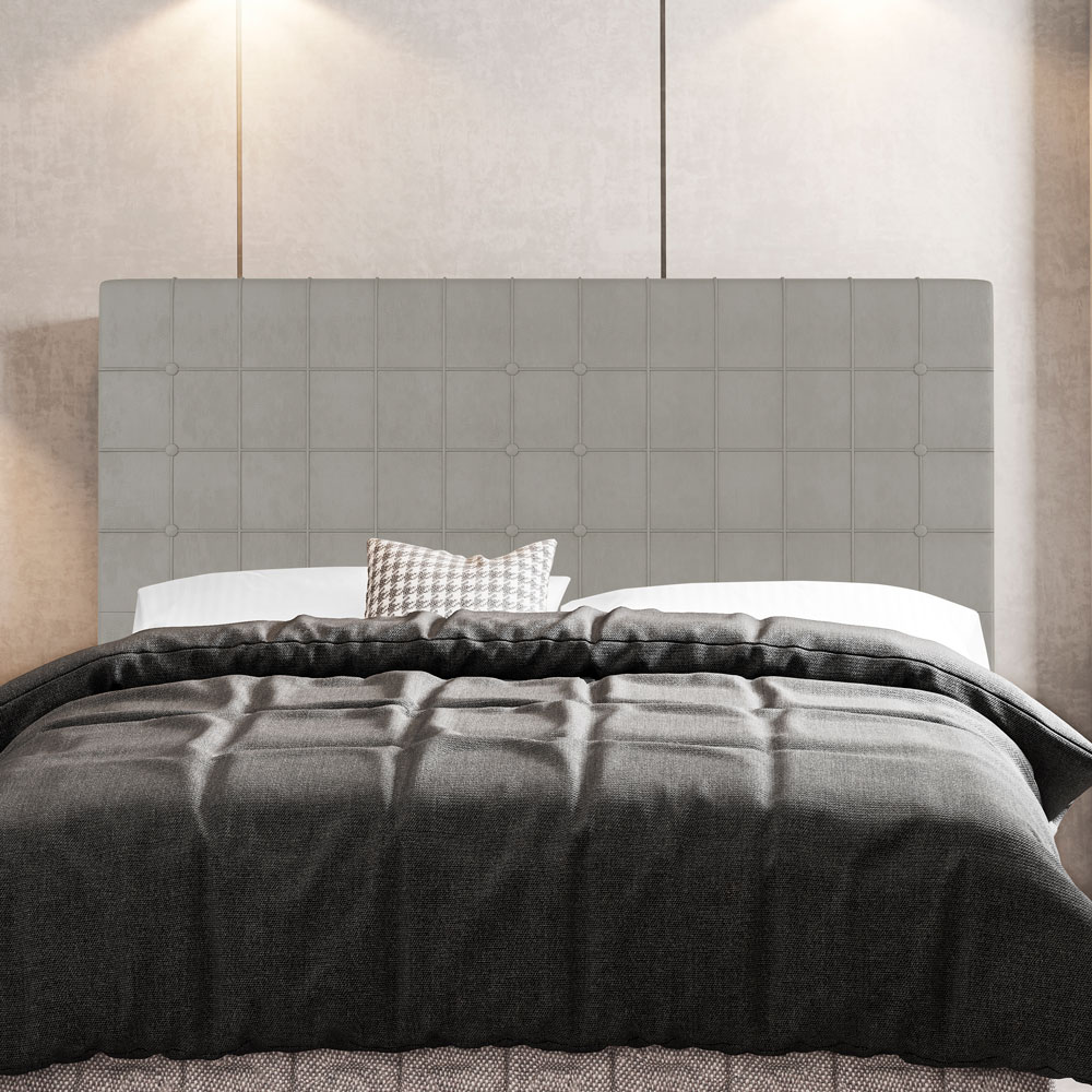 Cabeceira Cama Box Casal King Size Parisis 195cm Veludo Bege - Desk Design