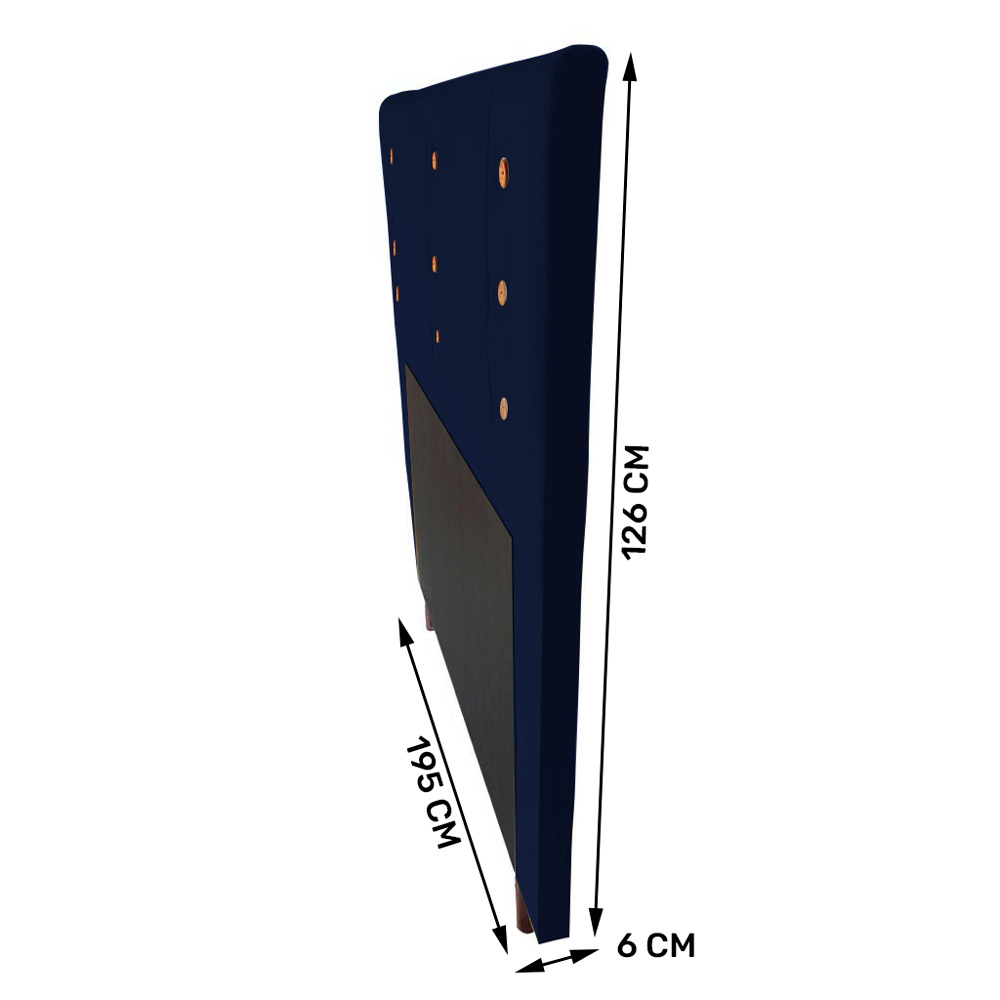 Cabeceira Cama Box Casal King Size Roma 195cm Veludo Azul Marinho - Desk Design