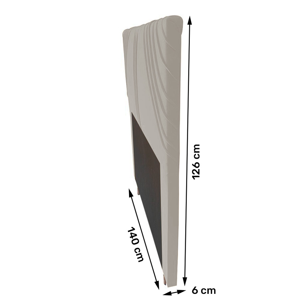 Cabeceira Cama Box Casal Lisboa 140cm Veludo Bege - Desk Design