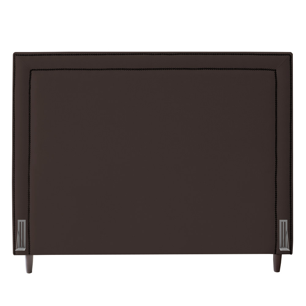 Cabeceira Cama Box Casal Maísa 140cm Com Frame Veludo Marrom - Desk Design