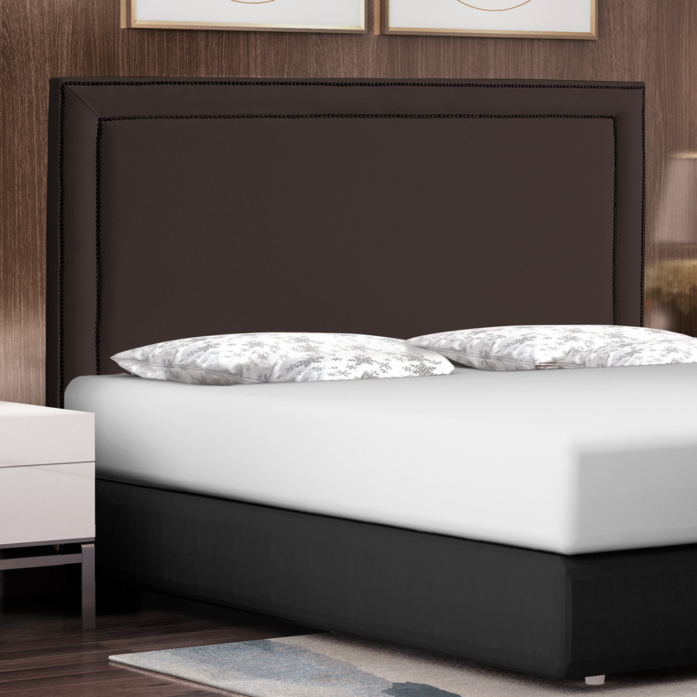 Cabeceira Cama Box Casal Maísa 140cm Com Frame Veludo Marrom - Desk Design
