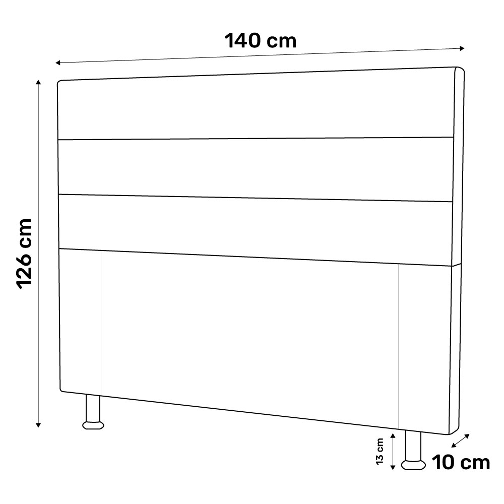 Cabeceira Cama Box Casal Malik 140cm Suede Cinza Claro - Desk Design