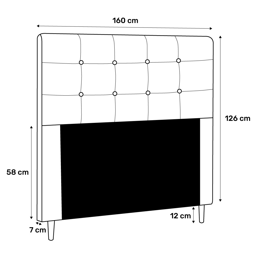 Cabeceira Cama Box Casal Queen Luna 160cm Corano Branco - Desk Design