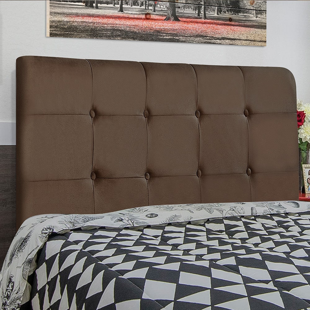 Cabeceira Cama Box Casal Queen Luna 160cm Suede Marrom - Desk Design