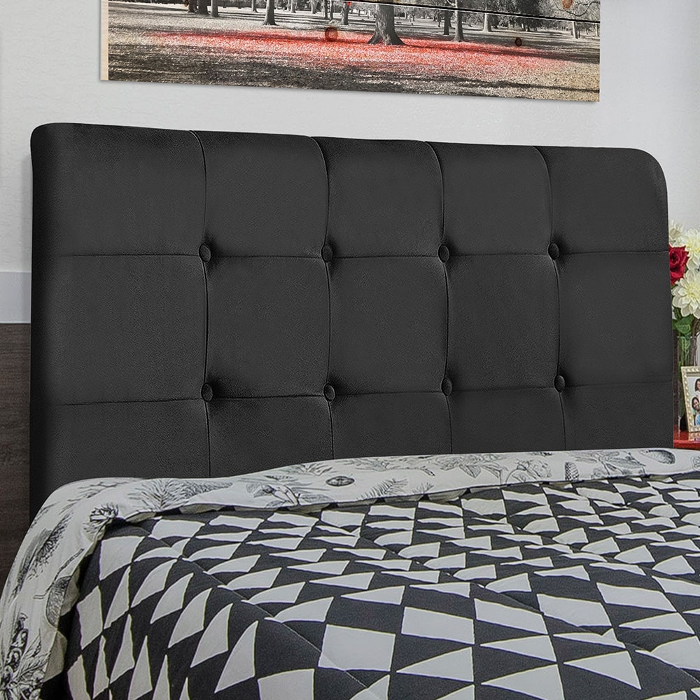 Cabeceira Cama Box Casal Queen Luna 160cm Suede Preto - Desk Design