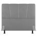 Cabeceira Cama Box Casal Queen Size Amber 160cm Estofada Linho Cinza Claro - Desk Design
