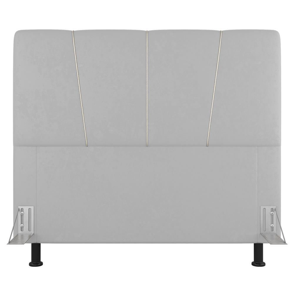 Cabeceira Cama Box Casal Queen Size Amber 160cm Estofada Sintético Branco - Desk Design