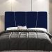 Cabeceira Cama Box Casal Queen Size Amber 160cm Estofada Veludo Azul Marinho - Desk Design
