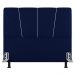 Cabeceira Cama Box Casal Queen Size Amber 160cm Estofada Veludo Azul Marinho - Desk Design