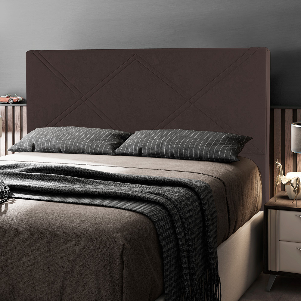 Cabeceira Cama Box Casal Queen Size Cairo 160cm Linho Marrom - Desk Design